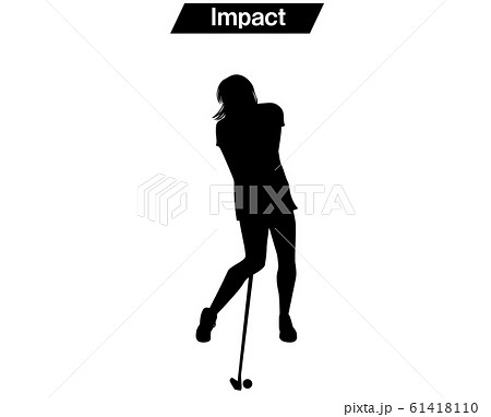 ゴルフスイング女子06 Impactのイラスト素材