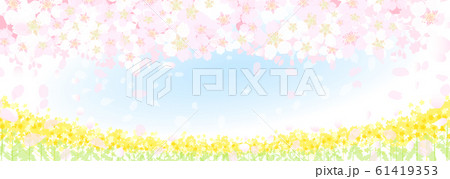桜 菜の花 春の空 桜 菜の花 春の空 61419353