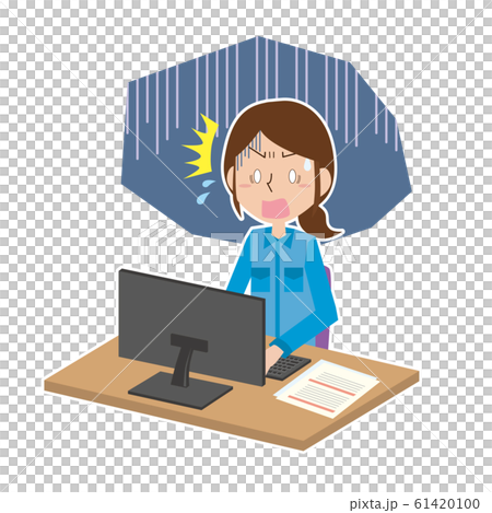 Woman worker office work failure impatience surprised 61420100