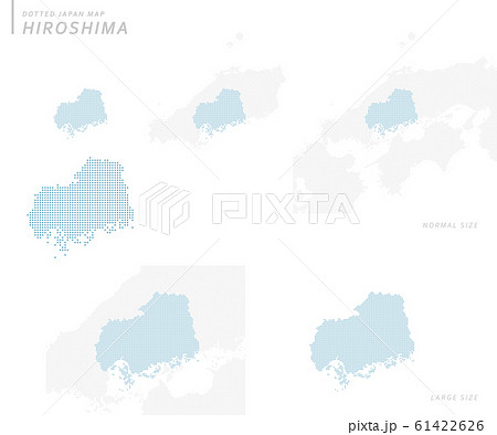 dotted Japan map, Hiroshima 61422626