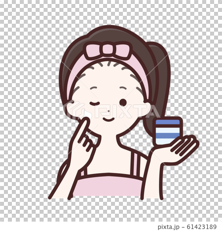 Woman applying face cream Woman applying face cream 61423189