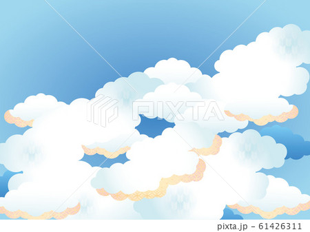 背景素材 空 雲 よこ1 2のイラスト素材