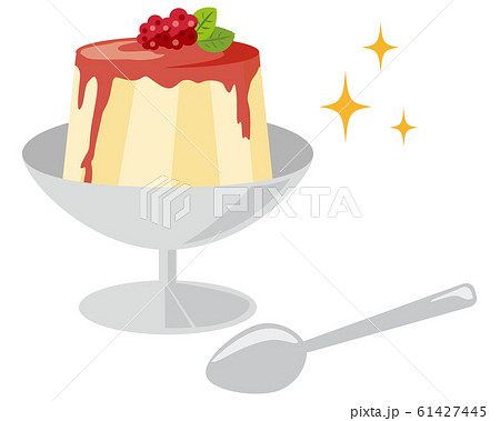 ババロア　パンナコッタ　ラズベリー　スプーン 61427445