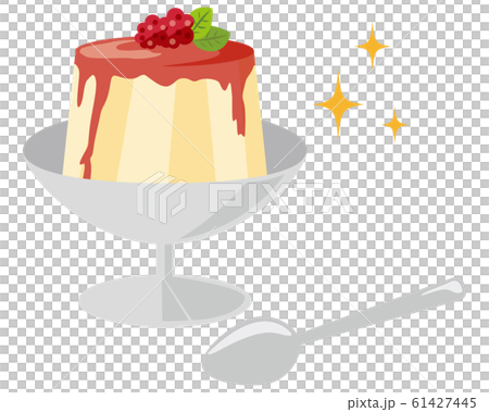 Bavaroa panna cotta raspberry spoon Bavaroa panna cotta raspberry spoon 61427445