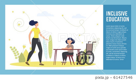 Disabled Schoolchild Education Vector Brochure Disabled Schoolchild Education Vector Brochure 61427546