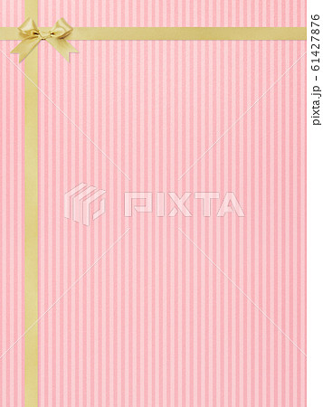 背景 ピンク ストライプ リボンのイラスト素材