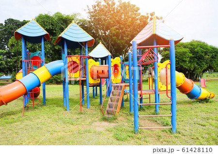 Children playground on outdoors activities in the Children playground on outdoors activities in the 61428110