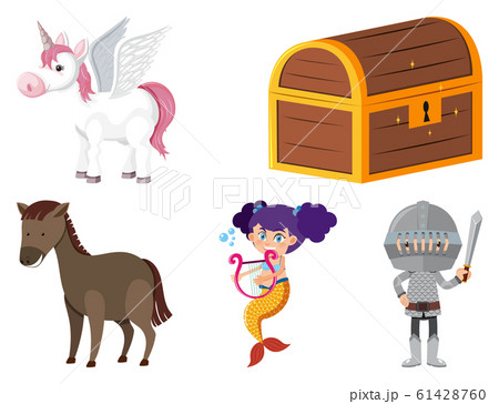 Set of isolated objects theme fairytales 61428760