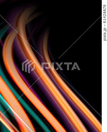 Silk smooth lines on black, liquid fluid color waves. Vector Illustration Silk smooth lines on black, liquid fluid color waves. Vector Illustration 61428876