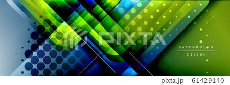 Round squares shapes composition geometric abstract background. Vector Illustration 61429140