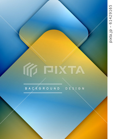 Rounded squares shapes composition geometric abstract background. 3D shadow effects and fluid gradients. Modern overlapping forms. Rounded squares shapes composition geometric abstract background. 3D shadow effects and fluid gradients. Modern overlapping forms. 61429165