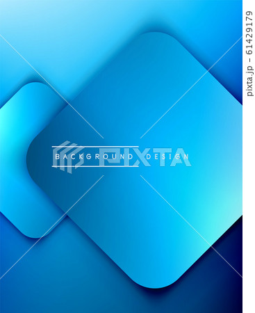 Rounded squares shapes composition geometric abstract background. 3D shadow effects and fluid gradients. Modern overlapping forms. 61429179