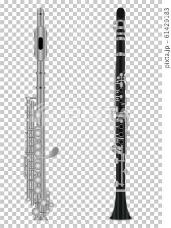 フルートとクラリネットのイラスト素材