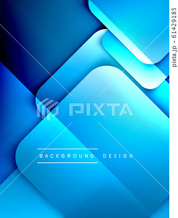 Rounded squares shapes composition geometric abstract background. 3D shadow effects and fluid gradients. Modern overlapping forms. 61429185