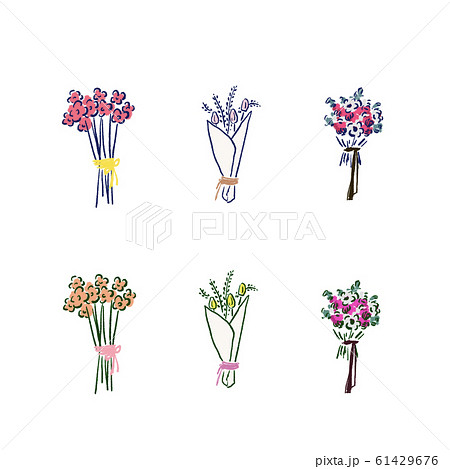 Hand Drawn Bouquet Set Stock Illustration