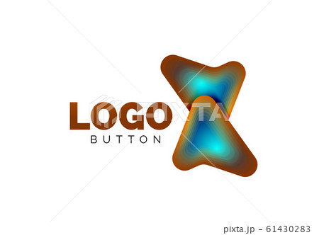Arrow logo template. Or play or download button logotype template. Minimal geometrical design, 3d geometric bold symbol in relief style with color blend steps effect. Vector Illustration Arrow logo template. Or play or download button logotype template. Minimal geometrical design, 3d geometric bold symbol in relief style with color blend steps effect. Vector Illustration 61430283