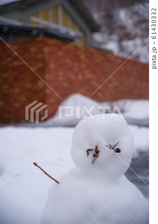 新潟県湯沢 土樽pa 雪だるまの写真素材