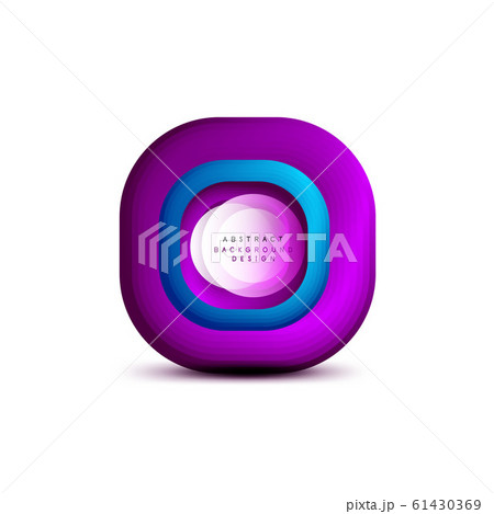Square geometric banners with 3d smooth blend effect. Digital technology trendy icon design. Vector Illustration For Wallpaper, Banner, Background, Card, Book Illustration, landing page 61430369