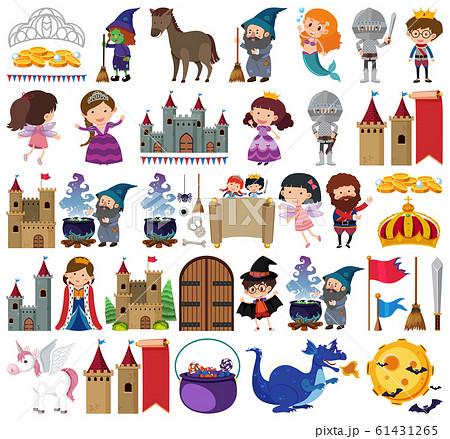 Set of isolated objects theme fairytales 61431265