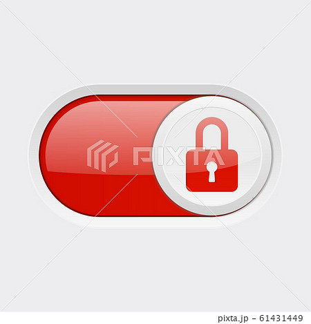Closed button. Toggle switch red button Closed button. Toggle switch red button 61431449