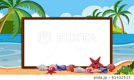 Border Template With Ocean In Backgroundのイラスト素材