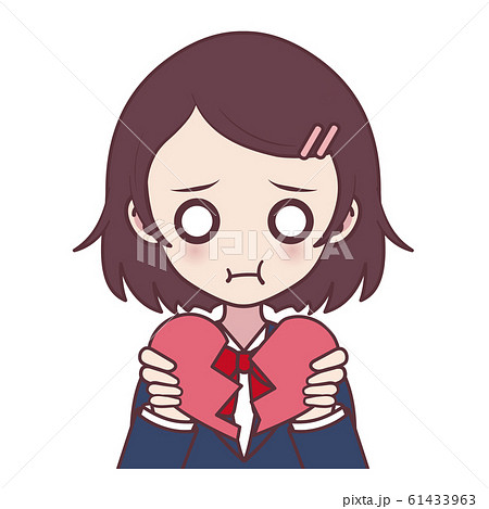 女の子 恋愛 失恋 学生 のイラスト素材