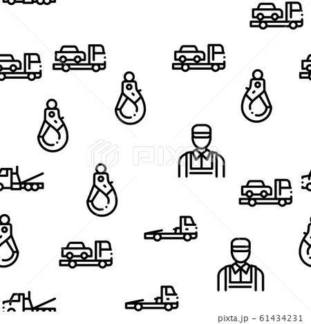 Tow Truck Transport Seamless Pattern Vector 61434231