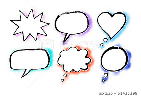 Grunge hand drawn speech bubbles Grunge hand drawn speech bubbles 61435399
