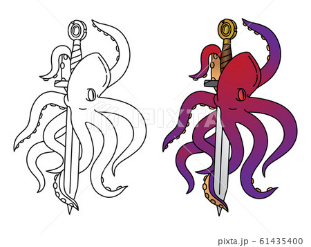 Coloring octopus with sample Coloring octopus with sample 61435400