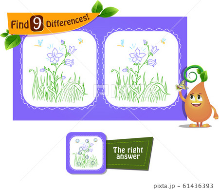 blooming flower game 9 differencesのイラスト素材 [61436393] - PIXTA