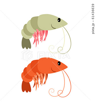 Shrimps cartoon icons set 61436639