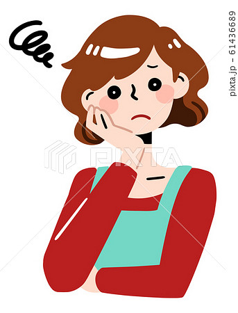 困る・悩む　女性 61436689