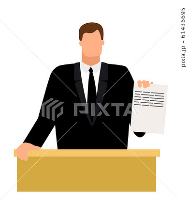 Prosecutor with document in hand 61436695