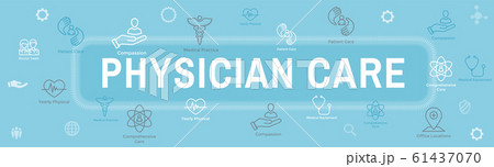 Physician Care Icon Set - Web Header Banner 61437070