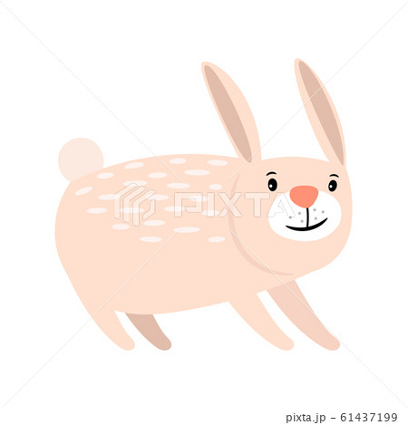 Pink cartoon rabbit icon 61437199