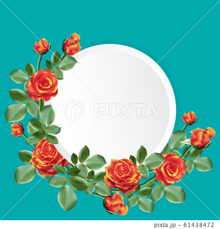 Round paper with orange color roses 61438472