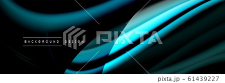 Сolorful flow poster. Wave liquid lines and shapes in black color background. Vector Illustration Сolorful flow poster. Wave liquid lines and shapes in black color background. Vector Illustration 61439227