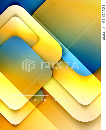 Rounded squares shapes composition geometric abstract background. 3D shadow effects and fluid gradients. Modern overlapping forms. Rounded squares shapes composition geometric abstract background. 3D shadow effects and fluid gradients. Modern overlapping forms. 61439521