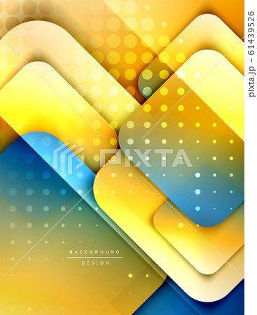 Rounded squares shapes composition geometric abstract background. 3D shadow effects and fluid gradients. Modern overlapping forms. 61439526