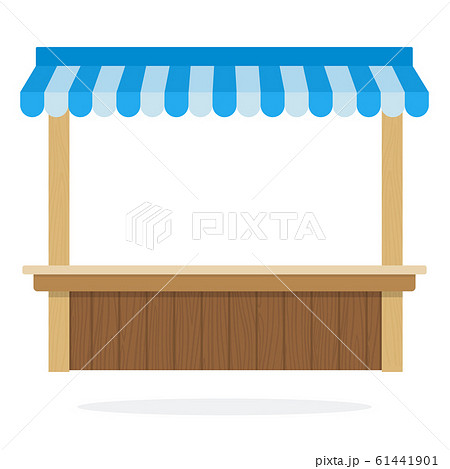 Street stall with a blue roof vector flat isolated 61441901