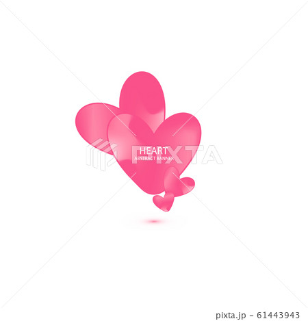 Two Hearts abstract banner collections. Organic or fluid shapes with pastel neon color design. Usable for web, social media, print, banner, backdrop, background template. Valentines day celebration 61443943
