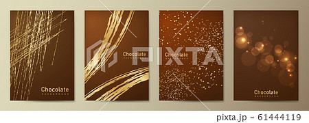 チョコレートの背景　バレンタインデーのテンプレート　メニューカタログ　茶色の背景 61444119