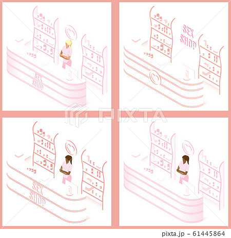 Isometric Sex shop and sales assistant or Doctor 61445864