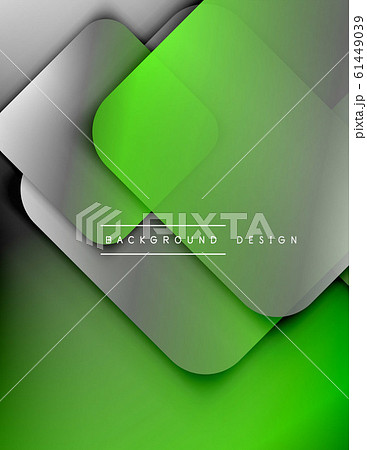Rounded squares shapes composition geometric abstract background. 3D shadow effects and fluid gradients. Modern overlapping forms. 61449039