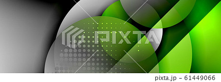 Dynamic trendy geometrical abstract background. Circles, round shapes 3d shadow effects and fluid gradients. Modern overlapping round forms 61449066