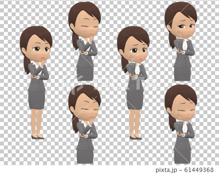 [Trouble A] Black Woman Suit Ponytail Oblique 61449368