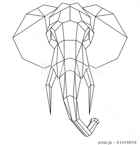 Abstract polygonal head of elephant. Geometric illustration. Vector Abstract polygonal head of elephant. Geometric illustration. Vector 61449659