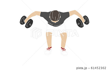 運動　筋トレ　ベントオーバーフライ 61452302