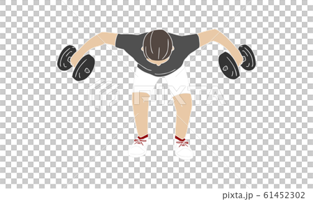 運動　筋トレ　ベントオーバーフライ 61452302