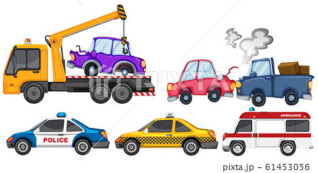 Set of car crash and police car 61453056